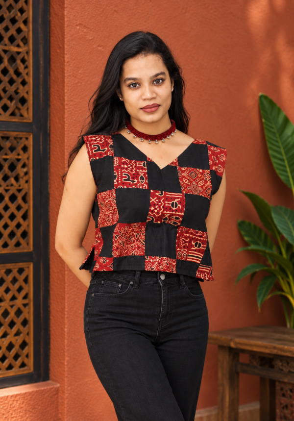 Maya Ajrakh Printed Short Top